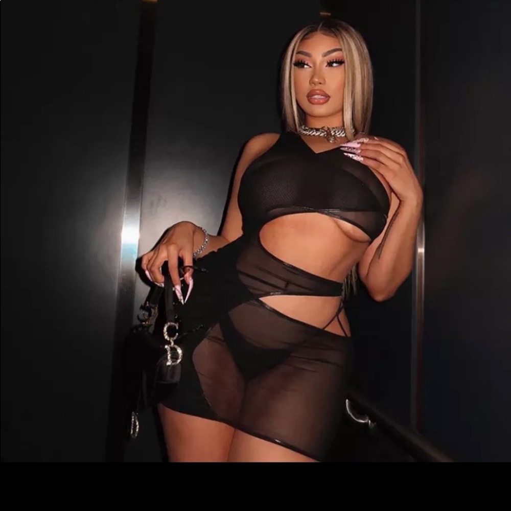 Mesh midnight party mini dress